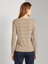Striped long-sleeved shirt - Women - offwhite camel stripe Striped long-sleeved shirt - Women - offwhite camel stripe - 2 - TOM TAILOR