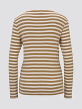 Striped long-sleeved shirt - Women - offwhite camel stripe Striped long-sleeved shirt - Women - offwhite camel stripe - 8 - TOM TAILOR