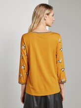 Langarmshirt mit Blumenprint im Materialmix - Frauen - yellow flower design Langarmshirt mit Blumenprint im Materialmix - Frauen - yellow flower design - 2 - TOM TAILOR