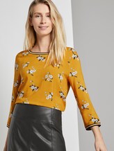 Langarmshirt mit Blumenprint im Materialmix - Frauen - yellow flower design Langarmshirt mit Blumenprint im Materialmix - Frauen - yellow flower design - 5 - TOM TAILOR