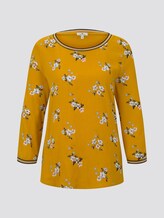 Langarmshirt mit Blumenprint im Materialmix - Frauen - yellow flower design Langarmshirt mit Blumenprint im Materialmix - Frauen - yellow flower design - 7 - TOM TAILOR