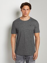 Strukturiertes T-Shirt mit Print - Männer - Black Non-Solid Strukturiertes T-Shirt mit Print - Männer - Black Non-Solid - 1 - TOM TAILOR Denim