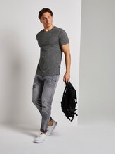 Strukturiertes T-Shirt mit Print - Männer - Black Non-Solid Strukturiertes T-Shirt mit Print - Männer - Black Non-Solid - 3 - TOM TAILOR Denim