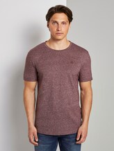 Strukturiertes T-Shirt mit Print - Männer - Decadent Bordeaux Non-Solid Strukturiertes T-Shirt mit Print - Männer - Decadent Bordeaux Non-Solid - 1 - TOM TAILOR Denim