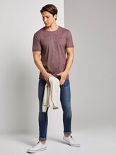 Strukturiertes T-Shirt mit Print - Männer - Decadent Bordeaux Non-Solid Strukturiertes T-Shirt mit Print - Männer - Decadent Bordeaux Non-Solid - 3 - TOM TAILOR Denim
