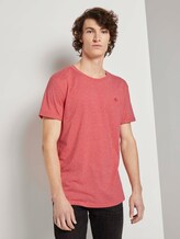 Strukturiertes T-Shirt - Männer - normal red melange Strukturiertes T-Shirt - Männer - normal red melange - 1 - TOM TAILOR Denim