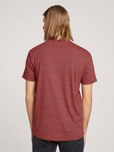 Strukturiertes T-Shirt - Männer - burned cordovan red melange Strukturiertes T-Shirt - Männer - burned cordovan red melange - 2 - TOM TAILOR Denim