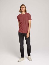Strukturiertes T-Shirt - Männer - burned cordovan red melange Strukturiertes T-Shirt - Männer - burned cordovan red melange - 3 - TOM TAILOR Denim
