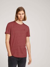 Strukturiertes T-Shirt - Männer - burned cordovan red melange Strukturiertes T-Shirt - Männer - burned cordovan red melange - 5 - TOM TAILOR Denim
