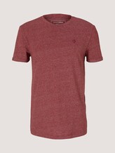 Strukturiertes T-Shirt - Männer - burned cordovan red melange Strukturiertes T-Shirt - Männer - burned cordovan red melange - 7 - TOM TAILOR Denim