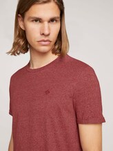 Strukturiertes T-Shirt - Männer - burned cordovan red melange Strukturiertes T-Shirt - Männer - burned cordovan red melange - 9 - TOM TAILOR Denim