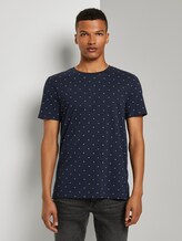 Print T-Shirt aus Organic Cotton - Männer - navy small element print Print T-Shirt aus Organic Cotton - Männer - navy small element print - 1 - TOM TAILOR Denim