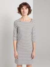 Maritimes Kleid mit Streifen - Frauen - offwhite navy stripe Maritimes Kleid mit Streifen - Frauen - offwhite navy stripe - 1 - TOM TAILOR