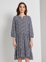Nena & Larissa: Gemustertes Kleid mit Volants - Frauen - navy small leo design Nena & Larissa: Gemustertes Kleid mit Volants - Frauen - navy small leo design - 1 - TOM TAILOR