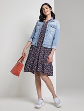 Nena & Larissa: Crepe-look dress - Women - navy floral design Nena & Larissa: Crepe-look dress - Women - navy floral design - 3 - TOM TAILOR