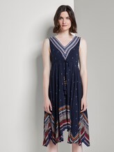 Luftiges Tuchkleid mit Musterung - Frauen - Zipfelkleid Skirt AOP Navy Luftiges Tuchkleid mit Musterung - Frauen - Zipfelkleid Skirt AOP Navy - 1 - TOM TAILOR