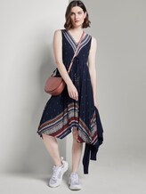 Luftiges Tuchkleid mit Musterung - Frauen - Zipfelkleid Skirt AOP Navy Luftiges Tuchkleid mit Musterung - Frauen - Zipfelkleid Skirt AOP Navy - 3 - TOM TAILOR