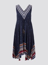 Luftiges Tuchkleid mit Musterung - Frauen - Zipfelkleid Skirt AOP Navy Luftiges Tuchkleid mit Musterung - Frauen - Zipfelkleid Skirt AOP Navy - 7 - TOM TAILOR