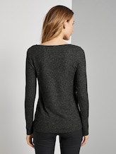 Langarmshirt mit Spitzendetail - Frauen - Anthracite Melange Langarmshirt mit Spitzendetail - Frauen - Anthracite Melange - 2 - TOM TAILOR