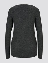 Langarmshirt mit Spitzendetail - Frauen - Anthracite Melange Langarmshirt mit Spitzendetail - Frauen - Anthracite Melange - 8 - TOM TAILOR
