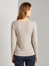 Langarmshirt mit Spitzendetail - Frauen - sand beige melange Langarmshirt mit Spitzendetail - Frauen - sand beige melange - 2 - TOM TAILOR