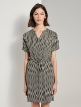 T-Shirt-Kleid mit Bindegürtel - Frauen - khaki dot design T-Shirt-Kleid mit Bindegürtel - Frauen - khaki dot design - 1 - TOM TAILOR