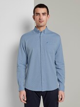 Gemustertes Hemd mit Button-Down-Kragen - Männer - blue white with dobby twill Gemustertes Hemd mit Button-Down-Kragen - Männer - blue white with dobby twill - 1 - TOM TAILOR