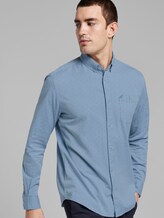 Gemustertes Hemd mit Button-Down-Kragen - Männer - blue white with dobby twill Gemustertes Hemd mit Button-Down-Kragen - Männer - blue white with dobby twill - 5 - TOM TAILOR