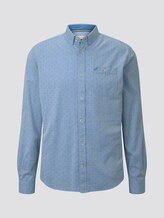 Gemustertes Hemd mit Button-Down-Kragen - Männer - blue white with dobby twill Gemustertes Hemd mit Button-Down-Kragen - Männer - blue white with dobby twill - 7 - TOM TAILOR