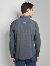 Gemustertes Hemd mit Button-Down-Kragen - Männer - navy white dobby twill Gemustertes Hemd mit Button-Down-Kragen - Männer - navy white dobby twill - 2 - TOM TAILOR