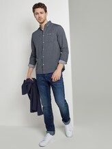 Gemustertes Hemd mit Button-Down-Kragen - Männer - navy white dobby twill Gemustertes Hemd mit Button-Down-Kragen - Männer - navy white dobby twill - 3 - TOM TAILOR