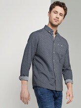 Gemustertes Hemd mit Button-Down-Kragen - Männer - navy white dobby twill Gemustertes Hemd mit Button-Down-Kragen - Männer - navy white dobby twill - 5 - TOM TAILOR