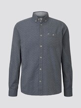 Gemustertes Hemd mit Button-Down-Kragen - Männer - navy white dobby twill Gemustertes Hemd mit Button-Down-Kragen - Männer - navy white dobby twill - 7 - TOM TAILOR