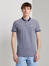 Structured Pique Poloshirt - Men - Agate Stone Blue Melange Structured Pique Poloshirt - Men - Agate Stone Blue Melange - 1 - TOM TAILOR Denim