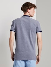 Structured Pique Poloshirt - Men - Agate Stone Blue Melange Structured Pique Poloshirt - Men - Agate Stone Blue Melange - 2 - TOM TAILOR Denim