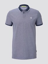 Structured Pique Poloshirt - Men - Agate Stone Blue Melange Structured Pique Poloshirt - Men - Agate Stone Blue Melange - 7 - TOM TAILOR Denim
