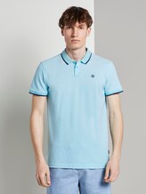 Strukturiertes Pique Poloshirt - Männer - soft sky blue melange Strukturiertes Pique Poloshirt - Männer - soft sky blue melange - 1 - TOM TAILOR Denim