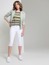 Gestreiftes T-Shirt im Material-Mix - Frauen - Woodland Green Gestreiftes T-Shirt im Material-Mix - Frauen - Woodland Green - 3 - TOM TAILOR