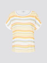 Gestreiftes T-Shirt im Material-Mix - Frauen - yellow multicolor stripe Gestreiftes T-Shirt im Material-Mix - Frauen - yellow multicolor stripe - 7 - TOM TAILOR