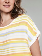 Gestreiftes T-Shirt im Material-Mix - Frauen - yellow multicolor stripe Gestreiftes T-Shirt im Material-Mix - Frauen - yellow multicolor stripe - 9 - TOM TAILOR