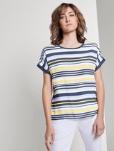 Gestreiftes T-Shirt im Material-Mix - Frauen - navy multicolor stripe Gestreiftes T-Shirt im Material-Mix - Frauen - navy multicolor stripe - 5 - TOM TAILOR