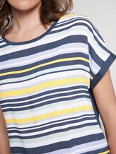 Gestreiftes T-Shirt im Material-Mix - Frauen - navy multicolor stripe Gestreiftes T-Shirt im Material-Mix - Frauen - navy multicolor stripe - 9 - TOM TAILOR