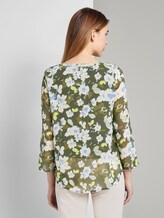 Chiffon-Jersey Langarmshirt mit floralem Print - Frauen - small khaki floral design Chiffon-Jersey Langarmshirt mit floralem Print - Frauen - small khaki floral design - 2 - TOM TAILOR