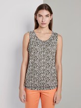 Soepel jersey top - Vrouwen - khaki offwhite floral design Soepel jersey top - Vrouwen - khaki offwhite floral design - 1 - TOM TAILOR