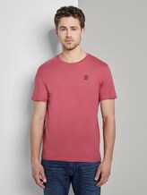 Basic T-Shirt mit Logo-Stickerei - Männer - wine rose pink Basic T-Shirt mit Logo-Stickerei - Männer - wine rose pink - 1 - TOM TAILOR
