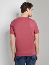 Basic T-Shirt mit Logo-Stickerei - Männer - wine rose pink Basic T-Shirt mit Logo-Stickerei - Männer - wine rose pink - 2 - TOM TAILOR