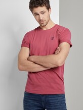 Basic T-Shirt mit Logo-Stickerei - Männer - wine rose pink Basic T-Shirt mit Logo-Stickerei - Männer - wine rose pink - 5 - TOM TAILOR