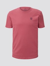 Basic T-Shirt mit Logo-Stickerei - Männer - wine rose pink Basic T-Shirt mit Logo-Stickerei - Männer - wine rose pink - 7 - TOM TAILOR