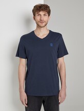 Basic T-Shirt mit V-Ausschnitt - Männer - Black Iris Blue Basic T-Shirt mit V-Ausschnitt - Männer - Black Iris Blue - 1 - TOM TAILOR