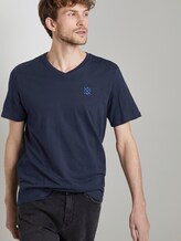 Basic T-Shirt mit V-Ausschnitt - Männer - Black Iris Blue Basic T-Shirt mit V-Ausschnitt - Männer - Black Iris Blue - 5 - TOM TAILOR